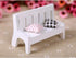 SEWACC Mini Dollhouse Garden Bench Miniature Doll Bench Couch Sofa with Cushions Micro Landscape Ornament Wooden Dollhouse Furniture for DIY Craft...