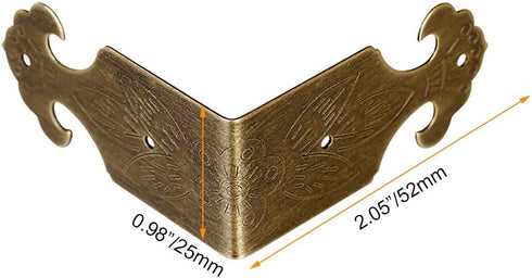 8Pcs Right Angle Brass Box Corner Protector Corner Braces Hardware Desk Edge Guards Wood Jewelry Box Photo Frame Accessories...