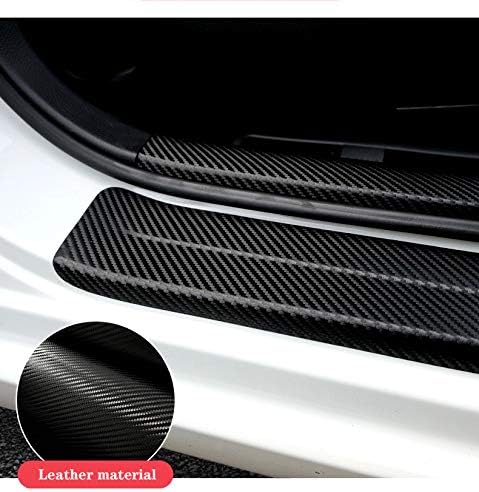 MAXDOOL 4Pcs Car Door Sill Protector Reflective 4D Carbon Fiber Sticker Decoration Door Entry Guard Door Sill Scuff Plate StickersCompatible with ...