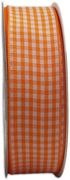 Micomon Orange Gingham Plaid Checked Ribbon 25 Yard Each Roll 100% Polyester (1", Orange)...
