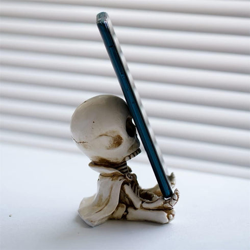 Cute Medidating Skull Dashboard Phone Holder for Car, Car Phone Mount, Skull Car Interior Accessories, Home Office Gothic Halloween Decorations, F...