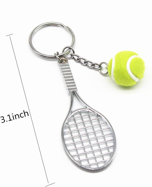 Tennis Keychain Mini Metal Tennis keychains Cute Tennis Racket Ball Keychain Perfect Gifts...