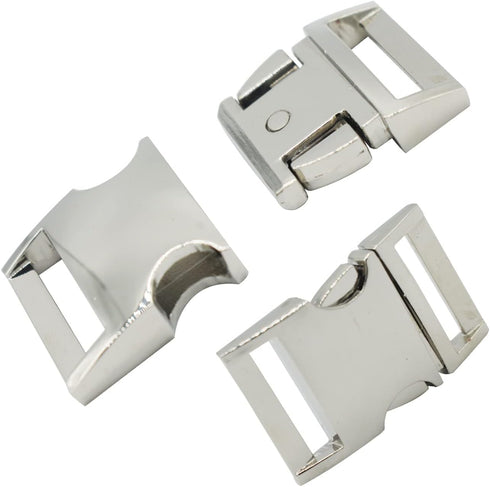 Bytiyar Buckle 6 pcs 3/4 inch(20mm) Quick Side Release Clips Metal Buckles for Straps Webbing Paracord Bracelet Dog Collar Backpack Belt,Silver...