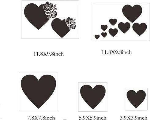 5PCS Heart Stencil Reusable Heart Stencil Template Plastic Stencils for Painting on Wood Drawings Woodburning Canvas DIY Decor...