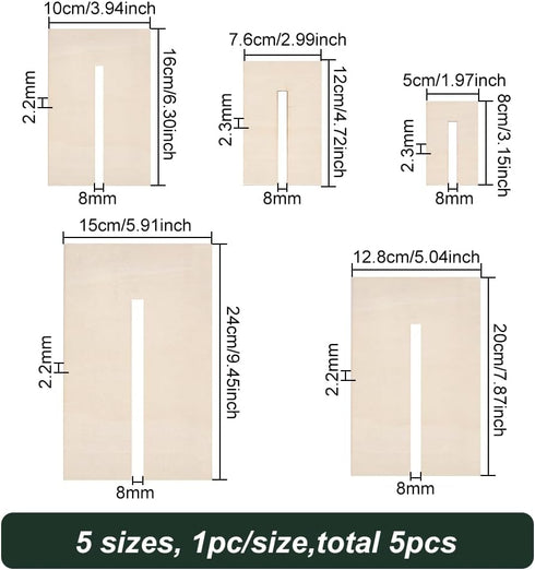 BENECREAT 5Pcs Bow Maker Templates, Wood Bow Tie Boards Craft Sewing Tool for Ribbon Bow Making Hair Bows Gift Bows Crafts Making, Slot: 8mm...