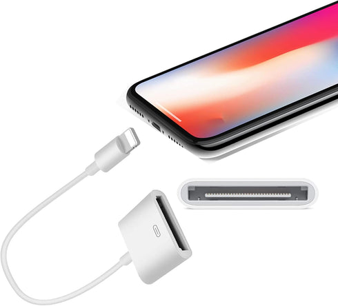 30 Pin to Lightning Adapter, Lightning Cable Adapter, 8-Pin Male to 30-Pin Female Connector Converter with Phone Charger Cable Cord Compatible Pho...