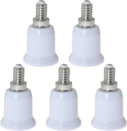 5PCS E14 European Base to E26/E27 Edison Base LED Light Lamp Bulbs Sockets Adapter Converter Chandelier Light Socket for Ceiling Fans Light, Penda...