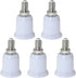 5PCS E14 European Base to E26/E27 Edison Base LED Light Lamp Bulbs Sockets Adapter Converter Chandelier Light Socket for Ceiling Fans Light, Penda...