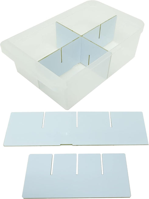 IRIS USA Compatible Configurable Large Drawer Dividers for Plastic Storage Craft Cabinets (4X Length + 4X Width Pieces)...