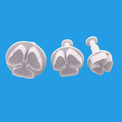 16 Pieces Fondant Plunger Cutters Daisy/Hydrangea/Five-petaled Flowers/Clovers/Maple Leaves Fondant Molds Sugarcraft Cake DIY Decorating Tools Coo...