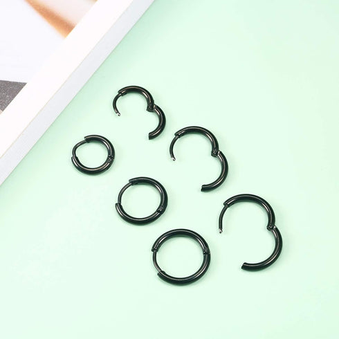 Surgical Stainless Steel Hoop Earrings 8mm/10mm/12mm Small Huggie Hoop Earrings for Women and Men...