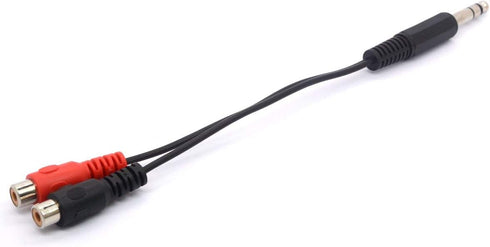 6.35 to RCA Splitter Cable, 6.35mm 1/4 inch TRS Stereo Jack Male to 2 RCA Phono Female Plug Adapter Cord 20cm/8inch...