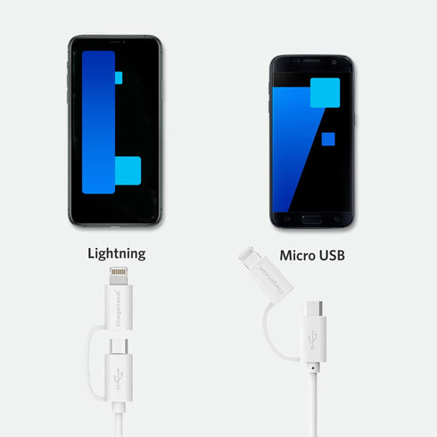 2-in-1 Micro USB and Lightning Cable for IPAD, iPhone, Android, and Tablet. 4FT iPhone and Android Charging Cable with Alarm That Makes a Sound Wh...