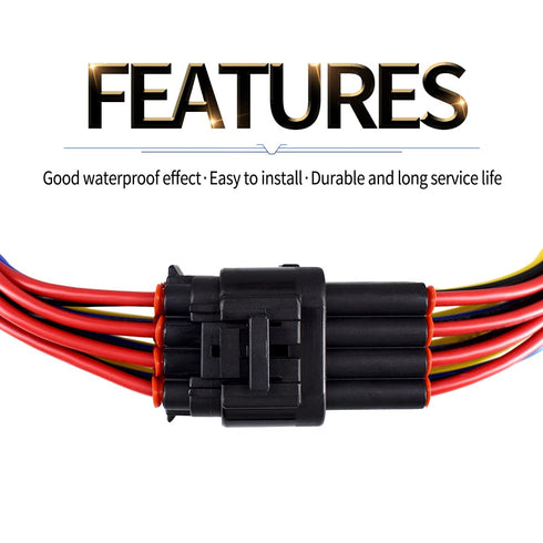 16 Pin Connector Waterproof Electrical Plug Automotive Wire Pigtail Cable for Car Vehicle Motorcycle, Trucks, Boats, Trailers, Electric Vehicle, H...