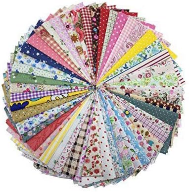 100 Pieces 6'' x 6''100% Printed Cotton Quilting Fabric Patchwork Precut Fabric Quilt Squares DIY Sewing Quarter Bundle Fabric for DIY Craft Embel...