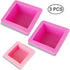 3 Pcs Non-Stick Square Baking Silicone Molds, Quick Release Bread Pan Bakeware Tray for Cheese Cake Tier Cake Handmade Toast Mold Bread Mould Soap...