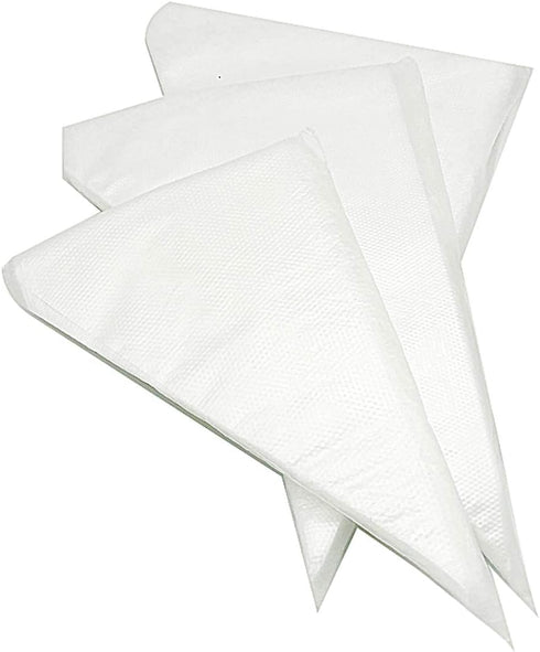 Disposable Cake Decorating Bags Set of 100 - White 14 Inch Round Piping Bags for Cakes, Cupcakes, Cookies, Chocolate, Pie...