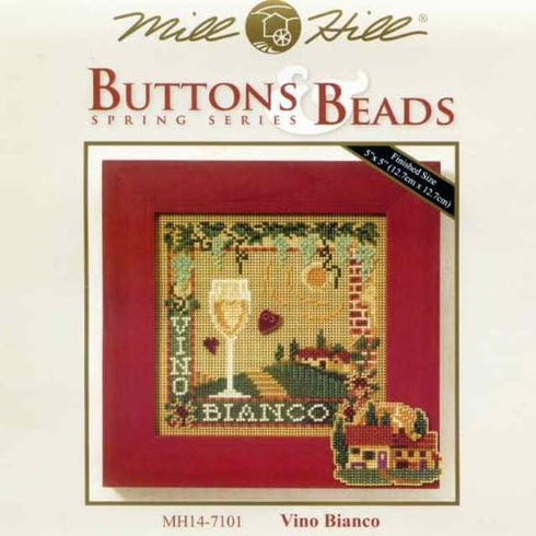 Vino Bianco Beaded Counted Cross Stitch Kit Mill Hill MH147101 Buttons & Beads 2007 Spring...