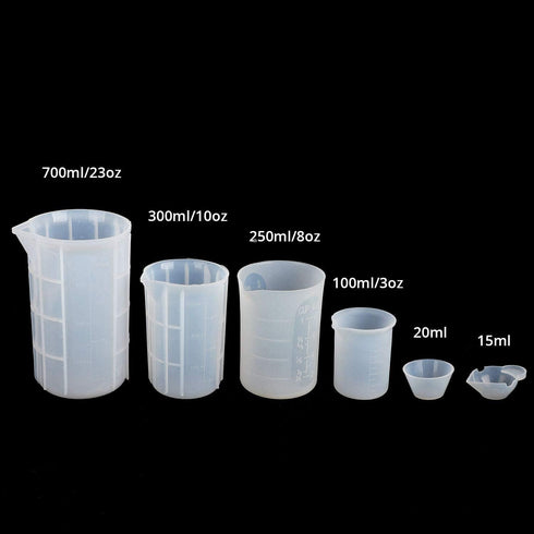 Gartful 9PCS Silicone Mixing Cups Set, Resin Casting Tool Kit, DIY Craft Set for Epoxy, 1pcs 700ml Oversize Measuring Cup, 1pcs 250ml Large and 3p...