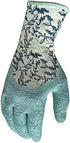 Digz Long Cuff Stretch Knit Garden Gloves with Full Finger Latex Coating | Color: Greenery Pattern | Size: Small...