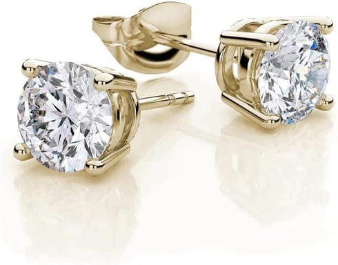 18K Yellow Gold 3 Set Created White Sapphire Round Necklace, Earrings And Tennis Bracelet Plated...