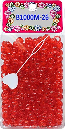 Metallic Color 12 MM Plastic Beads For Braid Hair 240 Pieces In One Pack (Pack of 1, GLITTER RED)...