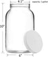 Artcome 1-Gallon Glass Jar Wide Mouth with 2 Airtight Plastic Lids, 4 Muslin Cloths, 2 Rubber Bands, 2 Gold Mats and a Brush for Kombucha, Ferment...