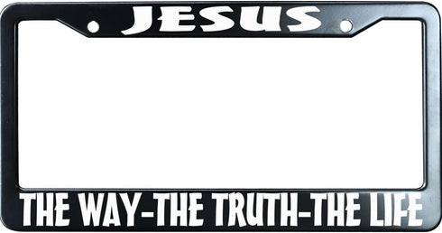 Personalized Love License Plate Frame Black Metal - Jesus The Way The Truth The Life...
