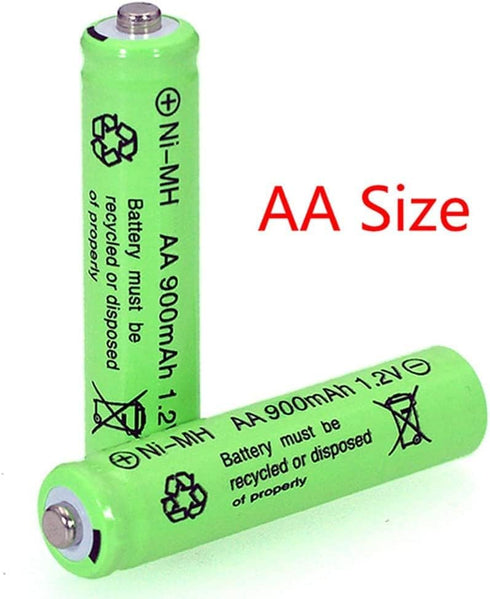 10 Packs 1.2V AA 900mAh Ni-MH Rechargable Batteries for Solar Lights, Garden Lights, Remotes, Mice...