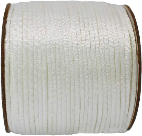 PAMIR Tong 100 Yards Nylon Satin Cord, Rattail Silk Trim Beading Thread for Chinese Knotting, Kumihimo, Beading, Macramé, Jewelry Making, Sewing, ...