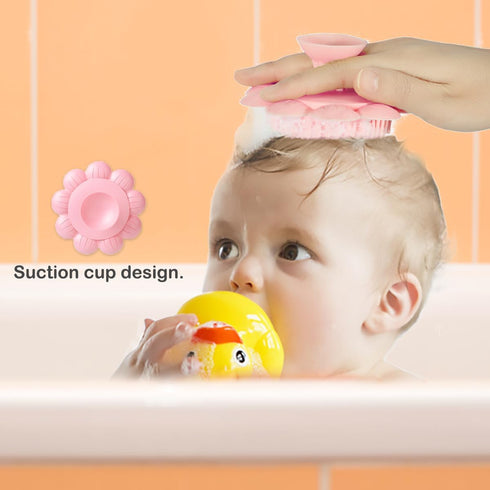 Baby Hair Scalp Massage Shampoo Brush with Soft Baby Bath Brush Silicone Massage Brush for All Hair Kid Newborn Toddler??...