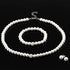 Brishow Wedding Pearl Necklace Set Silver Bridal Crystal Necklaces Earrings Bracelet Sets Rhinestone Brides Necklace Chain Jewelry Sets for Women ...