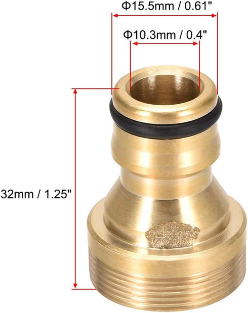 uxcell Brass Faucet Tap Quick Connector M22 M24 UNF Thread Hose Pipe Socket Adapter Fitting for Garden Irrigation System 2pcs...