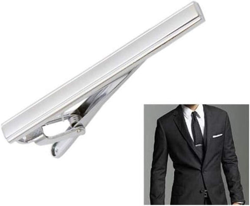 Men's Tie Clip Stainless Steel Metal Simple Necktie Tie Bar Clasp Clip Clamp Pins Sliver Color For Men Business&Party Wedding Best Gift...