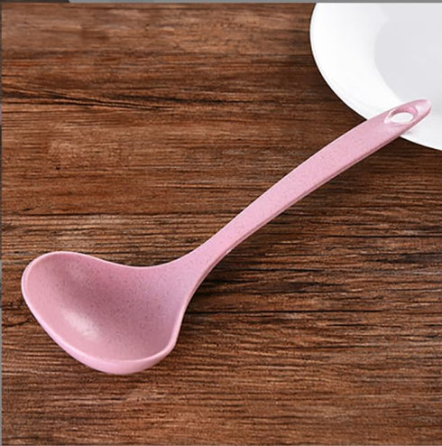Eco-friendly Wheat Straw Spoons, Wheat Straw Soup Spoon, Soup Spoon for Cooking, Wheat Straw Cooking Spoons, Cooking Utensils (Pink)...