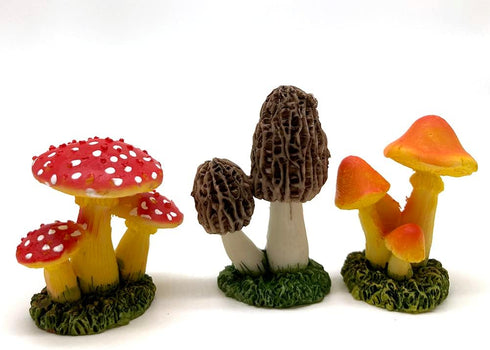 3pcs Mini Mushroom Figurines Lawn Garden Cute Micro Decoration Statues Figurines for Garden Ornaments Plant Pots Bonsai Landscape Model Ornaments ...