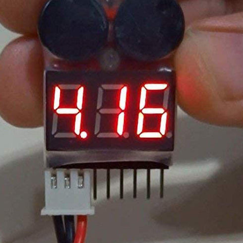 5PCS 2in1 1-8s Lipo Battery Voltage Tester,RC Low Voltage Buzzer Alarm,Battery Monitor Checker Tester for 1-8s Lipo/Li-ion/LiMn/Li-Fe...