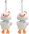 2Pcs White 14cm Duck Plush Keychain,Soft Fully Filled Lovely Cartoon Animal Doll Hanging Ornament,Portable Stuffed Duck Doll Plush Key Backpack Pe...