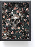 Society6 Burcu Korkmazyurek Skull and Floral Pattern Mini Print, Black Frame...