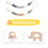 Pacifier Clips for Baby Boys Girls Silicone Beads Pack of 2 Soft Flexible Binky Clips (Grey+Green)...