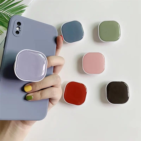 DALSTONE Cute Solid Color Square Shape Collapsible Expandable Multi Functional Mobile Phone Grip & Kicktand (sea blue)...