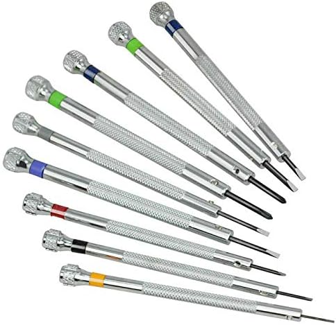 New 9 pcs Precision Watch Flat Blade Slotted Screwdriver Set Watchmakers Tools...