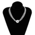 Chunky Chain Necklace Multi Layered Necklace Ball Pendant Choker Necklace Punk Jewelry Hiphop Necklace for Women and Girls (Silver)...