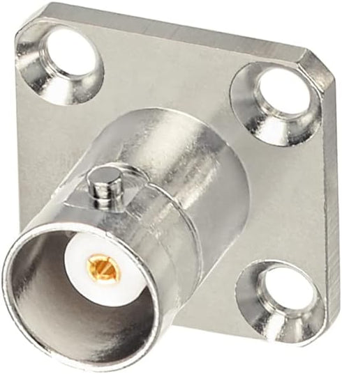 Superbat BNC Connectors BNC Female Jack 4 hole Flange Panel Chassis Mount Coaxial Solder Connector 5pcs...