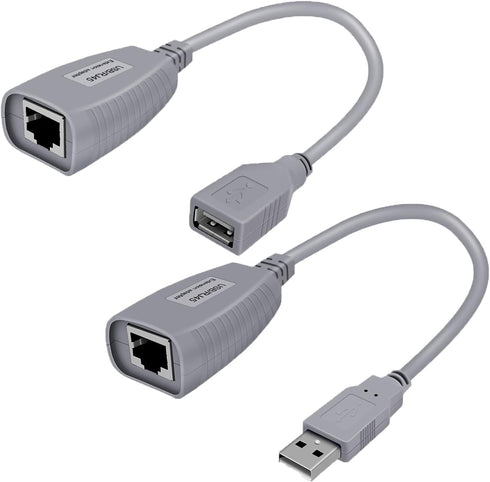 USB to Cat5 Adapter, USB Extender Ethernet Up to 164ft/50m, Supports USB1.1 Protocol, USB Over Cat5 Compatible with USB2.0 Mouse, Keyboard, U Disk...