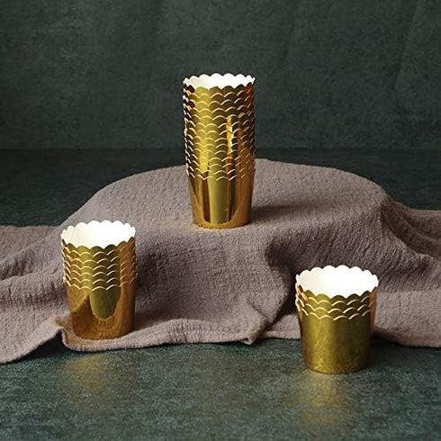 50 Pcs Paper Cupcake Liners Baking Cups, Holiday/Parties/Wedding/Anniversary(Gold)...