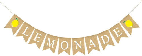 Jute Burlap Lemonade Banner Rustic Summer Lemon Stand Party Mantel Fireplace Decoration...