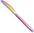 HOMQUEN Rainbow Dinner Knives 4 Pieces, Sturdy 9" Stainless Steel Modern Design Knife, Colorful Titanium Plating Knifes Set With Round Edge Dishwa...