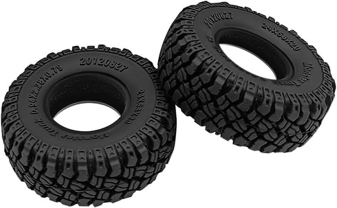 4Pcs 1.0 Tires Mud Terrain Soft Rubber Tires 58mm for 1/18 Tra-xxa Trx4m 1/24 Axial SCX24 RC Crawler Car,D...