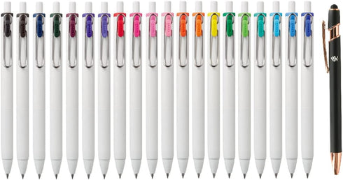 Uniball One Gel Ink 0.38mm Ballpoint Pen 20 Colors set UMNS38-20C Japan import With Original Stylus Ballpoint Touch Pen...